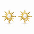 Suns Earrings, 18K Gold Plated Steel