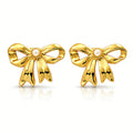 Bows Earrings, 18K Gold Plated Steel