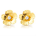 Flowers Earrings, 18K Gold Plated Steel