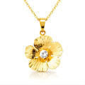 Flower Necklace, 18K Gold Plated Steel