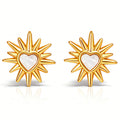 Hearts Earrings, 18K Gold Plated Steel