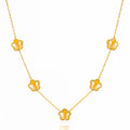 Flower Meadow Necklace, 18K Gold Plated Steel