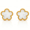 Flowers Earrings, 18K Gold Plated Steel