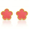 Flowers Earrings, 18K Gold Plated Steel