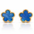 Flowers Earrings, 18K Gold Plated Steel