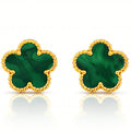 Flowers Earrings, 18K Gold Plated Steel