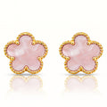 Flowers Earrings, 18K Gold Plated Steel