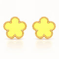 Flowers Earrings, 18K Gold Plated Steel