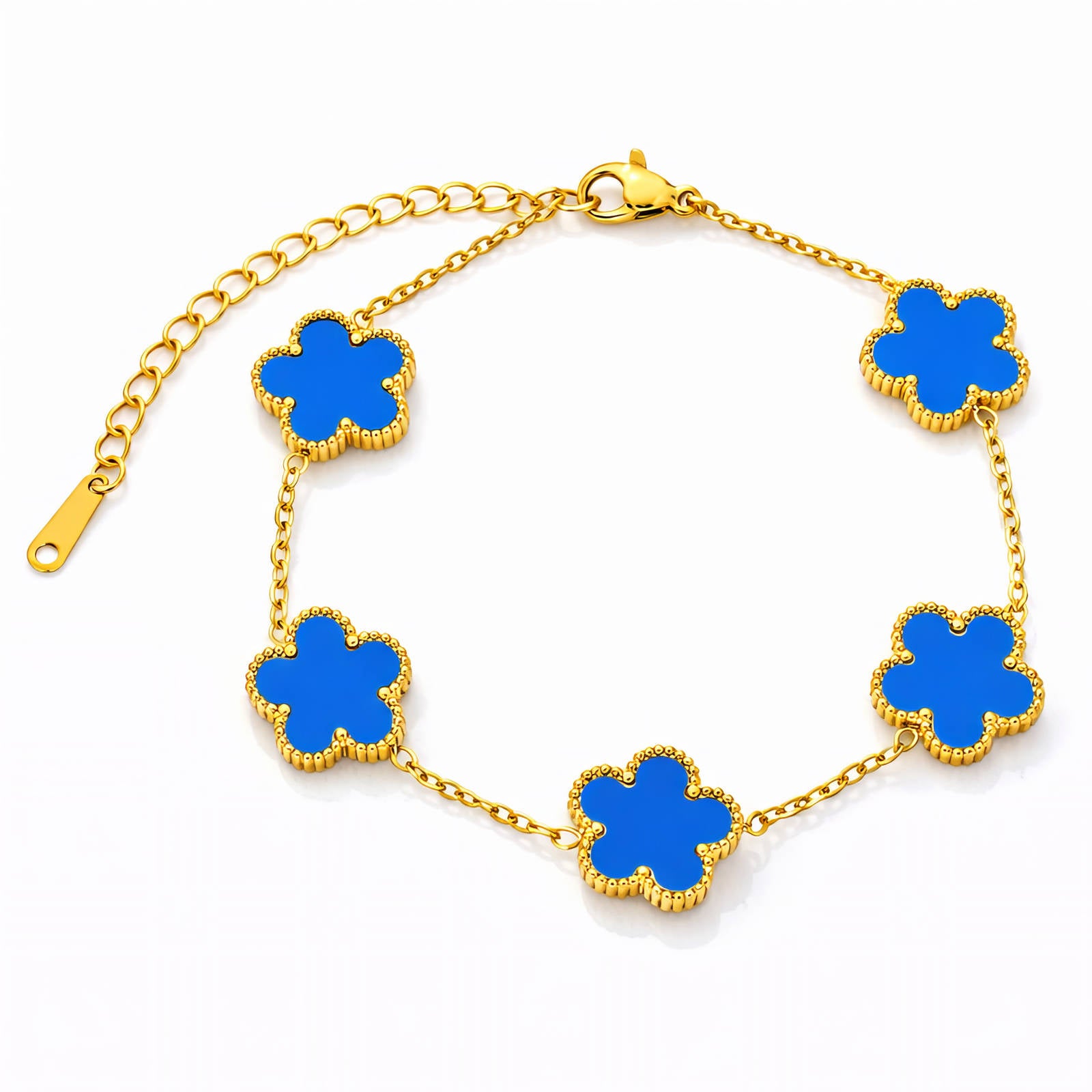 Flower Meadow Bracelet, 18K Gold Plated Steel