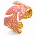 Leaves Bracelet, 18K Gold Plated Steel