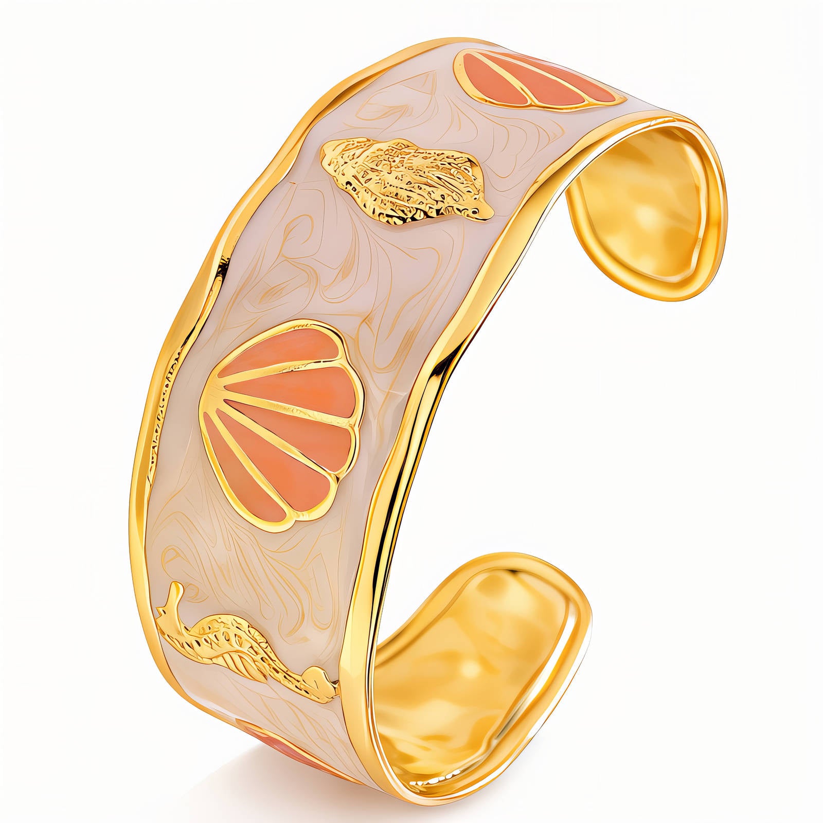 Seashells Bracelet, 18K Gold Plated Steel