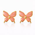 Butterflies Earrings, 18K Gold Plated Steel