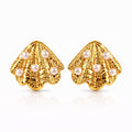 Seashells Earrings, 18K Gold Plated Steel