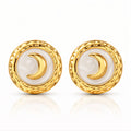 Crescent Earrings, 18K Gold Plated Steel