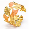 Ginkgo Leaves Bracelet, 18K Gold Plated Steel