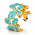 Flowers Bracelet, 18K Gold Plated Steel