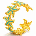 Starfishs Bracelet, 18K Gold Plated Steel