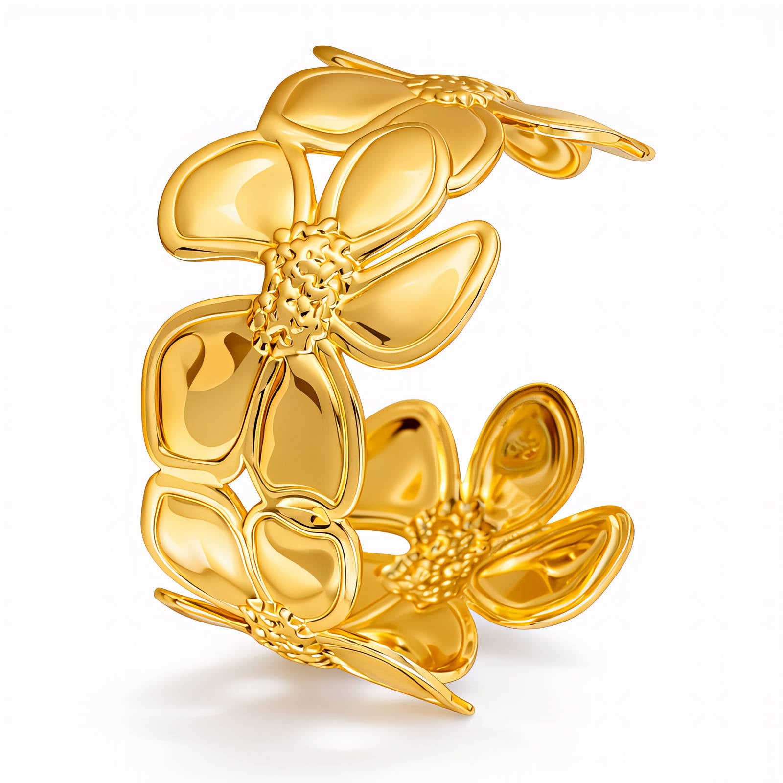 Flower Meadow Bracelet, 18K Gold Plated Steel