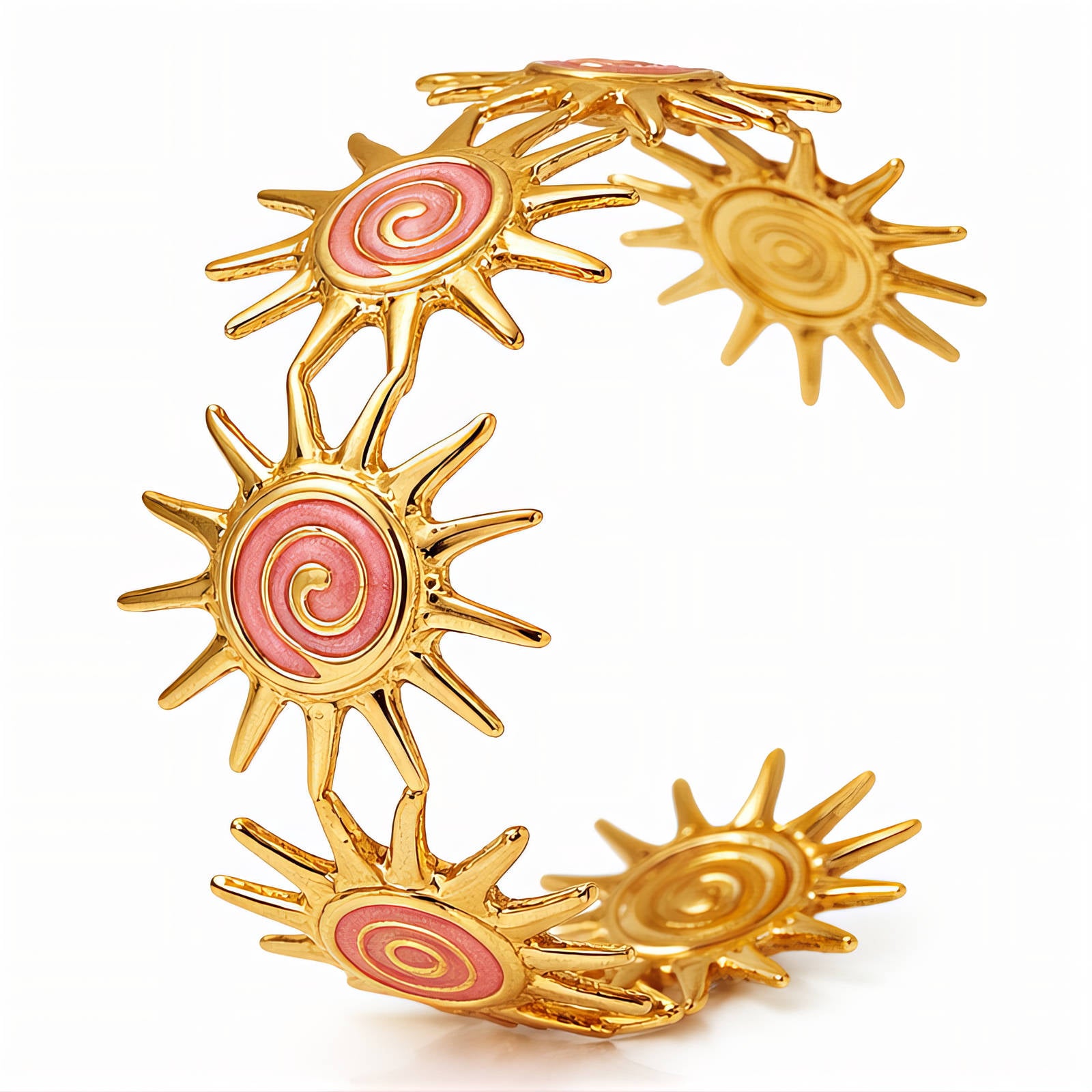 Suns Bracelet, 18K Gold Plated Steel