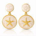 Starfishs Earrings, 18K Gold Plated Steel