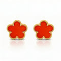 Flowers Earrings, 18K Gold Plated Steel