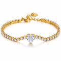 Lumina Solitaire Heart Tennis Bracelet