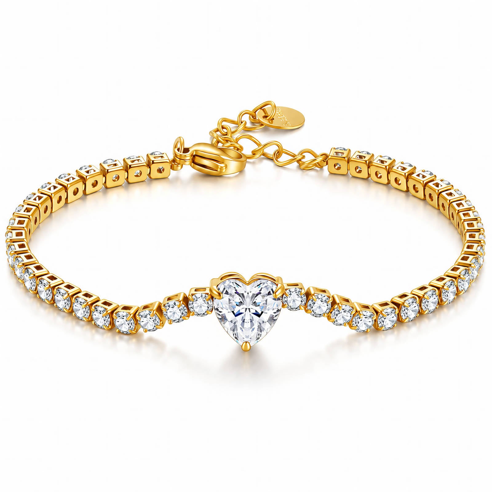 Lumina Solitaire Heart Tennis Bracelet