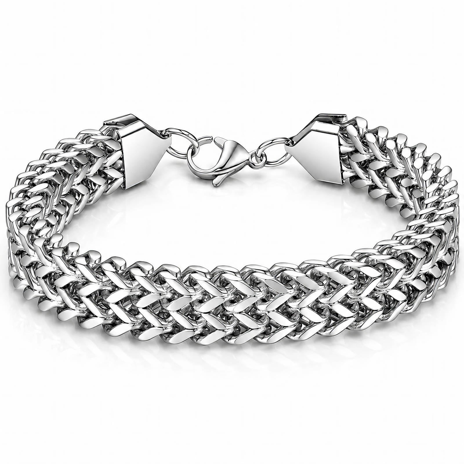 Titan Weave Stainless Steel Men's Waterproof Silver Bracelet by VYRA Jewellery - waterproof tarnish-resistant silver bracelet