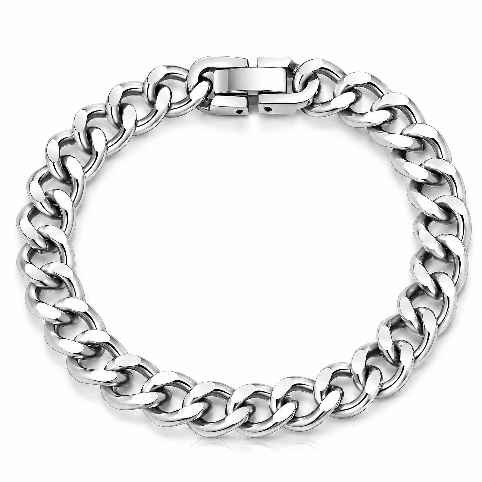 Monarch Edge Curb Chain Men's Waterproof Silver Bracelet by VYRA Jewellery - waterproof tarnish-resistant silver bracelet