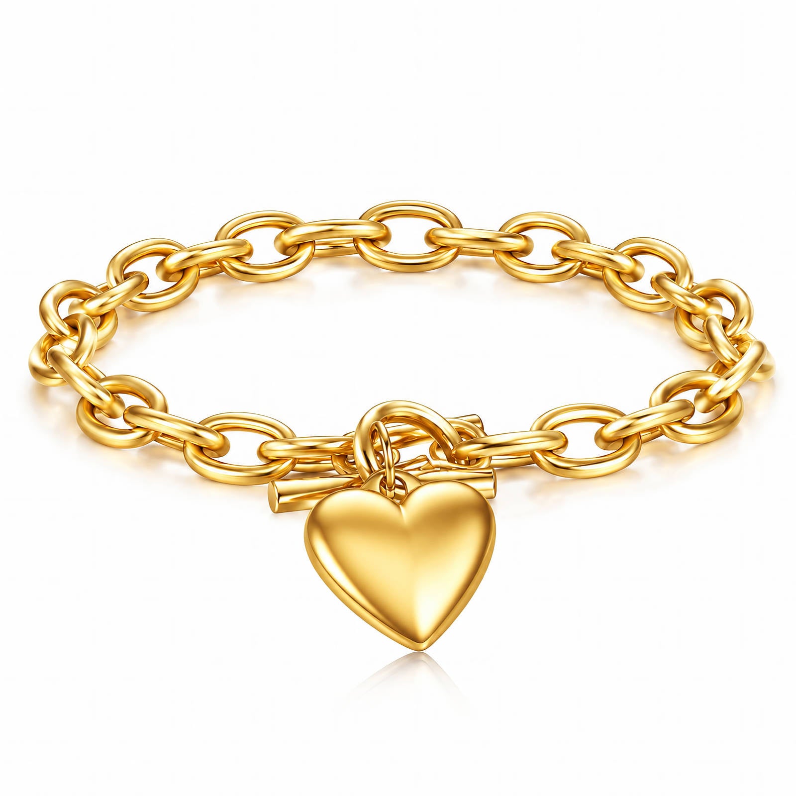 Amora Engravable Heart Waterproof Gold Bracelet for Women by VYRA Jewellery - waterproof tarnish-resistant gold bracelet