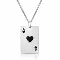 Ace Legacy Playing Card Men's Waterproof Silver Necklace by VYRA Jewellery - waterproof tarnish-resistant silver necklace