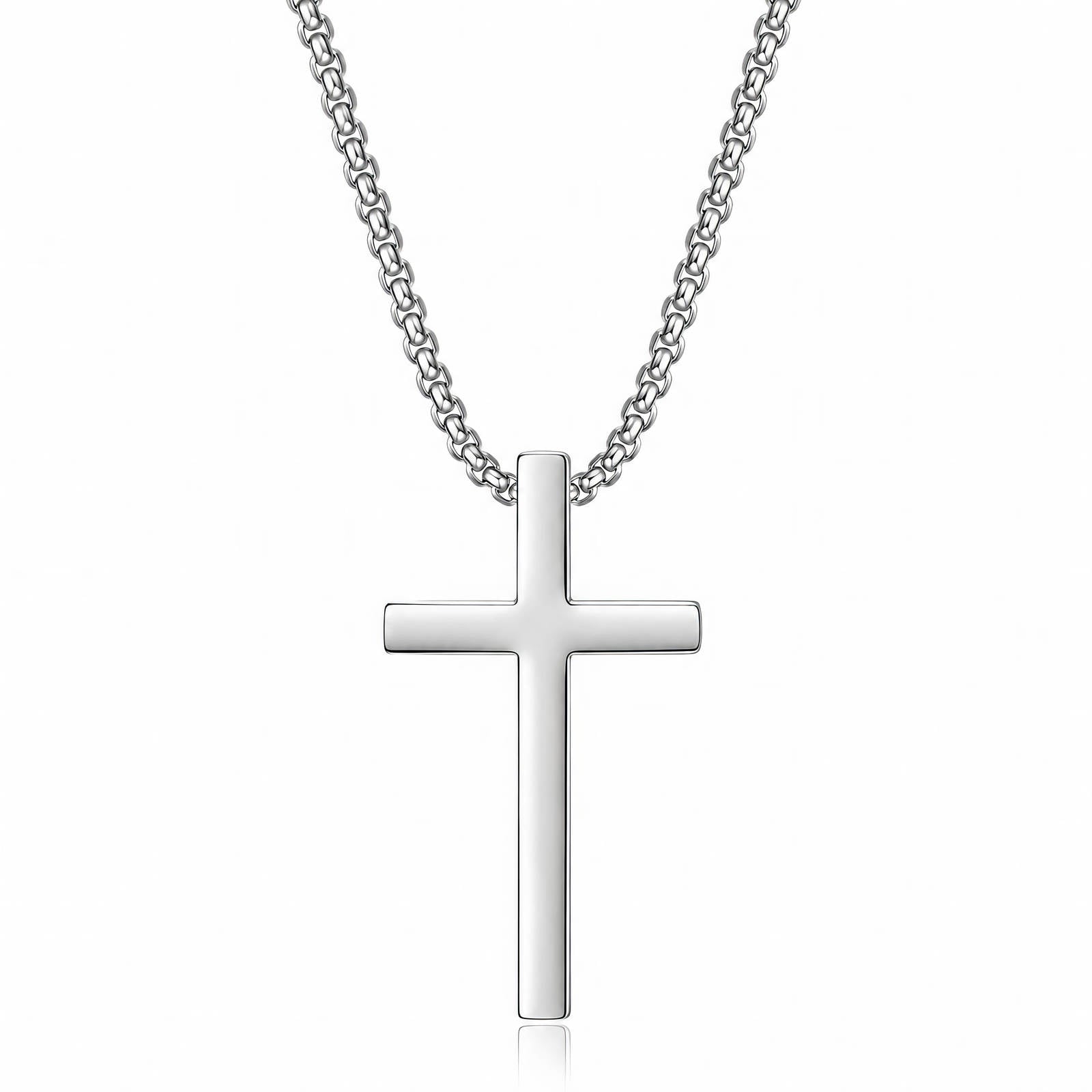 Cruz Silver Minimalist Cross Men's Waterproof Silver Necklace by VYRA Jewellery - waterproof tarnish-resistant silver necklace