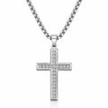 Zion Crystal Cross Waterproof Silver Necklace for Men by VYRA Jewellery