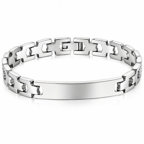 Chrono Grid Steel Men's Waterproof Silver Bracelet by VYRA Jewellery - waterproof tarnish-resistant silver bracelet