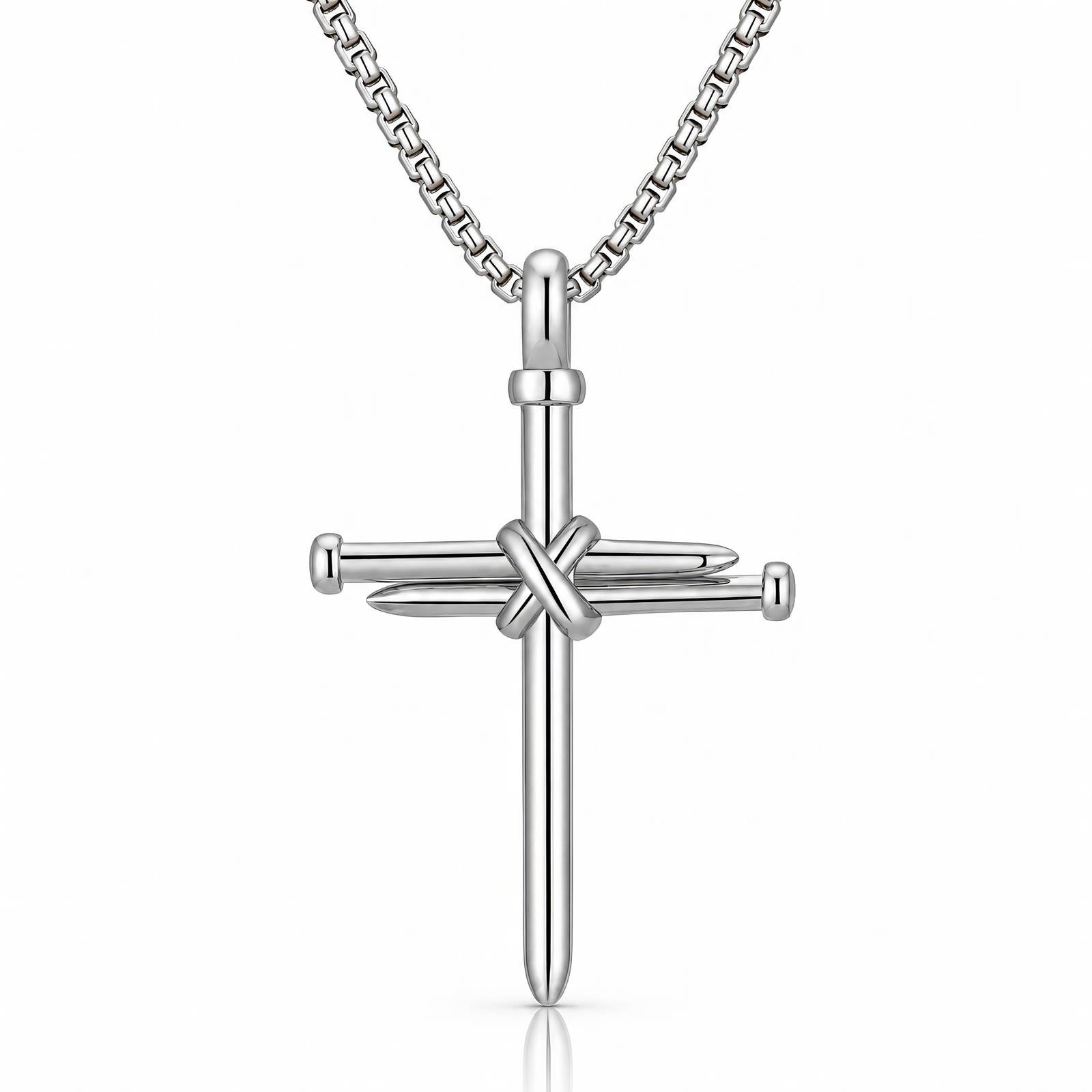 Guardian Faith Cross Pendant Men's Waterproof Silver Necklace by VYRA Jewellery - waterproof tarnish-resistant silver necklace