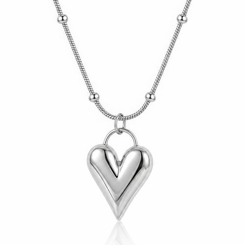 Amora Heart Waterproof Silver Necklace for Women by VYRA Jewellery