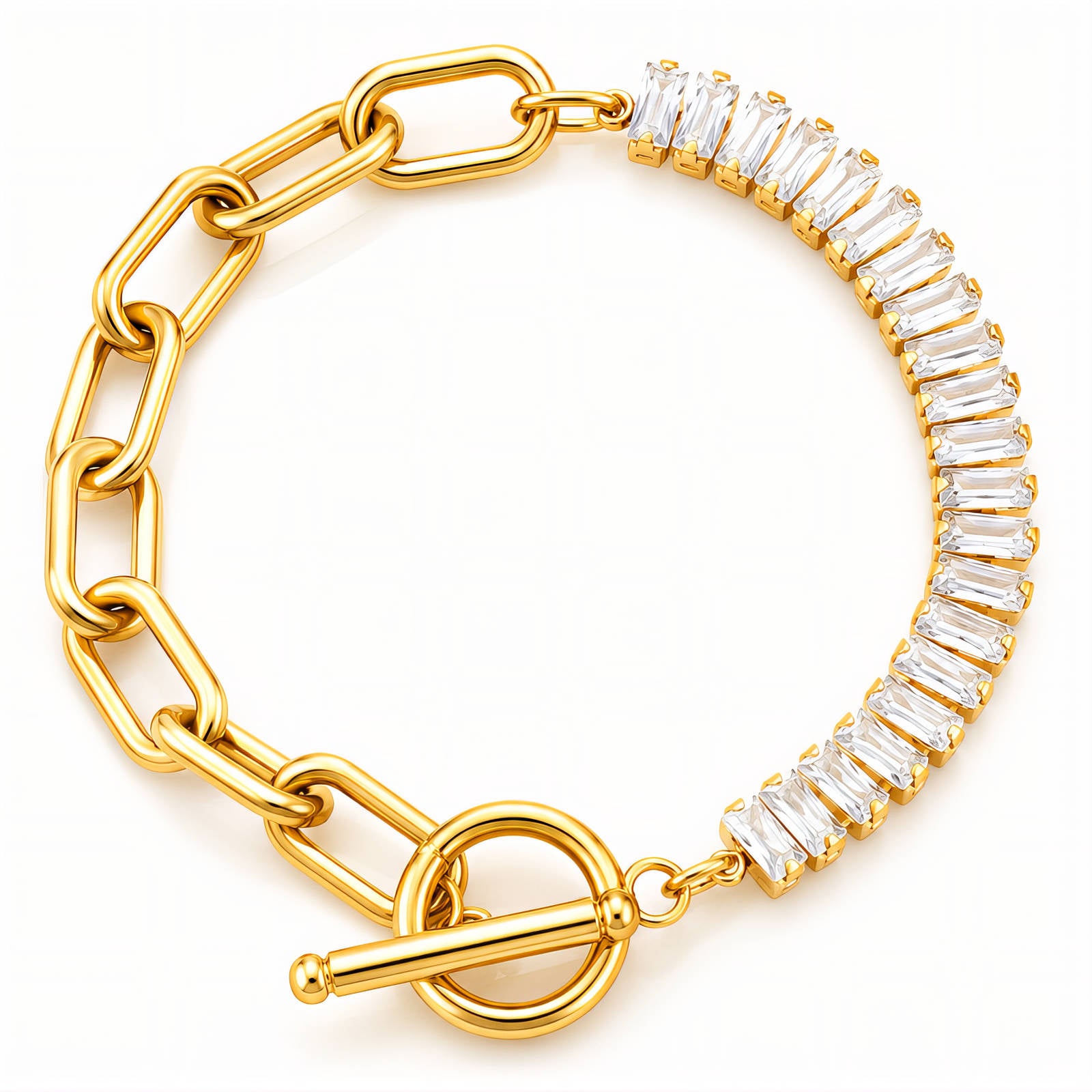 Luna Crystal Detail Waterproof Gold Bracelet for Women by VYRA Jewellery - waterproof tarnish-resistant gold bracelet