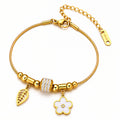 Flora Nacre Flower Waterproof Gold Bracelet for Women by VYRA Jewellery - waterproof tarnish-resistant gold bracelet