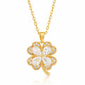 Fortuna Four Leaf Clover Waterproof Gold Necklace for Women by VYRA Jewellery - waterproof tarnish-resistant gold necklace
