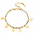 Aria Butterfly Charm Tennis Waterproof Gold Bracelet for Women by VYRA Jewellery - waterproof tarnish-resistant gold bracelet