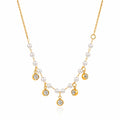 Cleo Pearl Crystal Droplet Waterproof Gold Necklace for Women by VYRA Jewellery - waterproof tarnish-resistant gold necklace