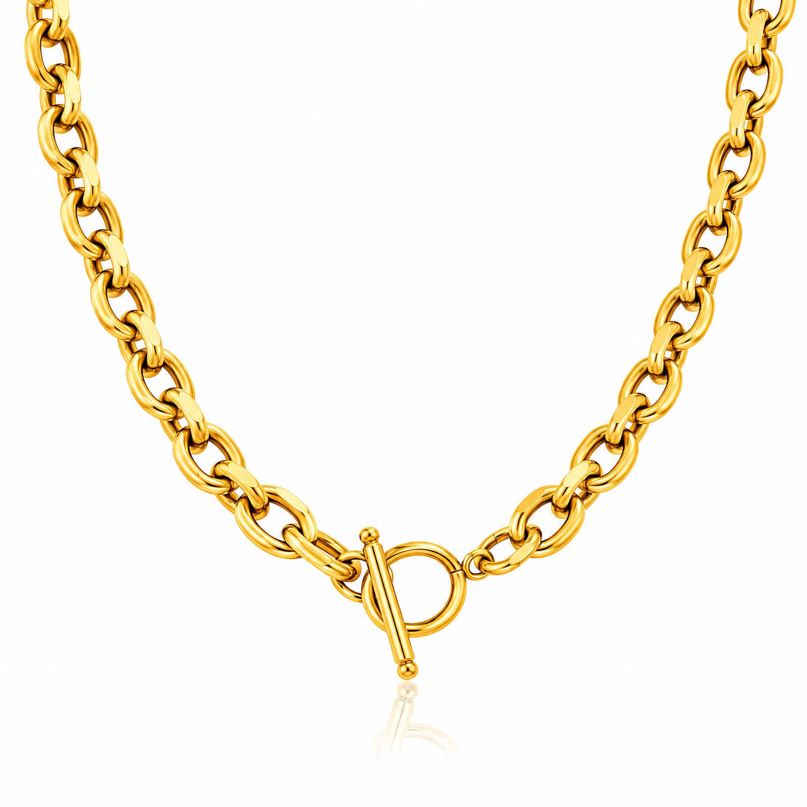 Sienna Statement Toggle Waterproof Gold Necklace for Women by VYRA Jewellery - waterproof tarnish-resistant gold necklace