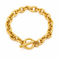 Sienna Statement Toggle Waterproof Gold Bracelet for Women by VYRA Jewellery - waterproof tarnish-resistant gold bracelet
