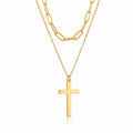Cruz Layered Cross Waterproof Gold Necklace for Women by VYRA Jewellery - waterproof tarnish-resistant gold necklace
