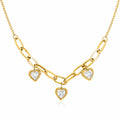 Elora Multi-Heart Crystal Drop Waterproof Gold Necklace for Women by VYRA Jewellery - waterproof tarnish-resistant gold necklace