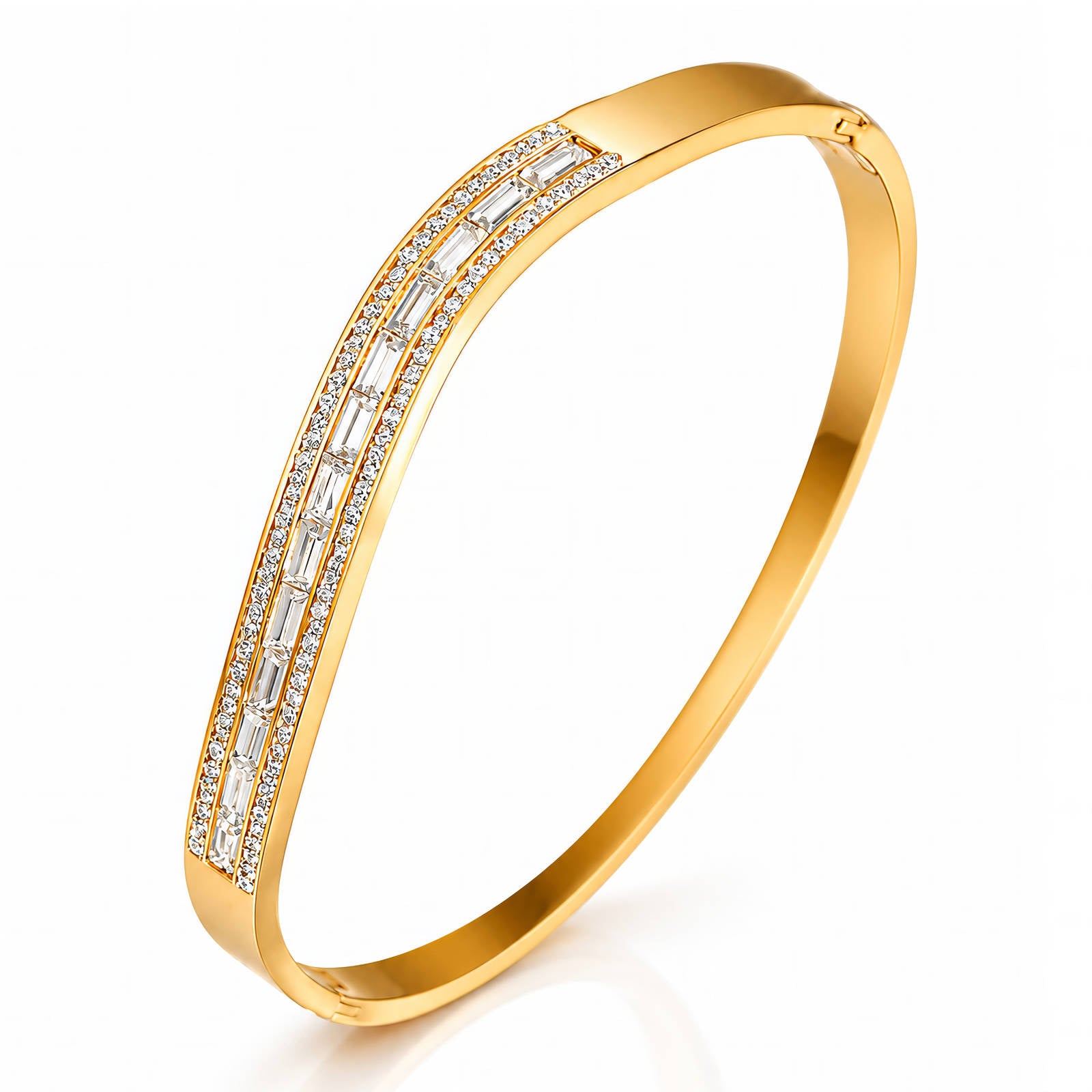 Lumina Baguette Crystal Cuff Bracelet