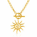 Luna Sunburst Toggle Waterproof Gold Necklace for Women by VYRA Jewellery - waterproof tarnish-resistant gold necklace