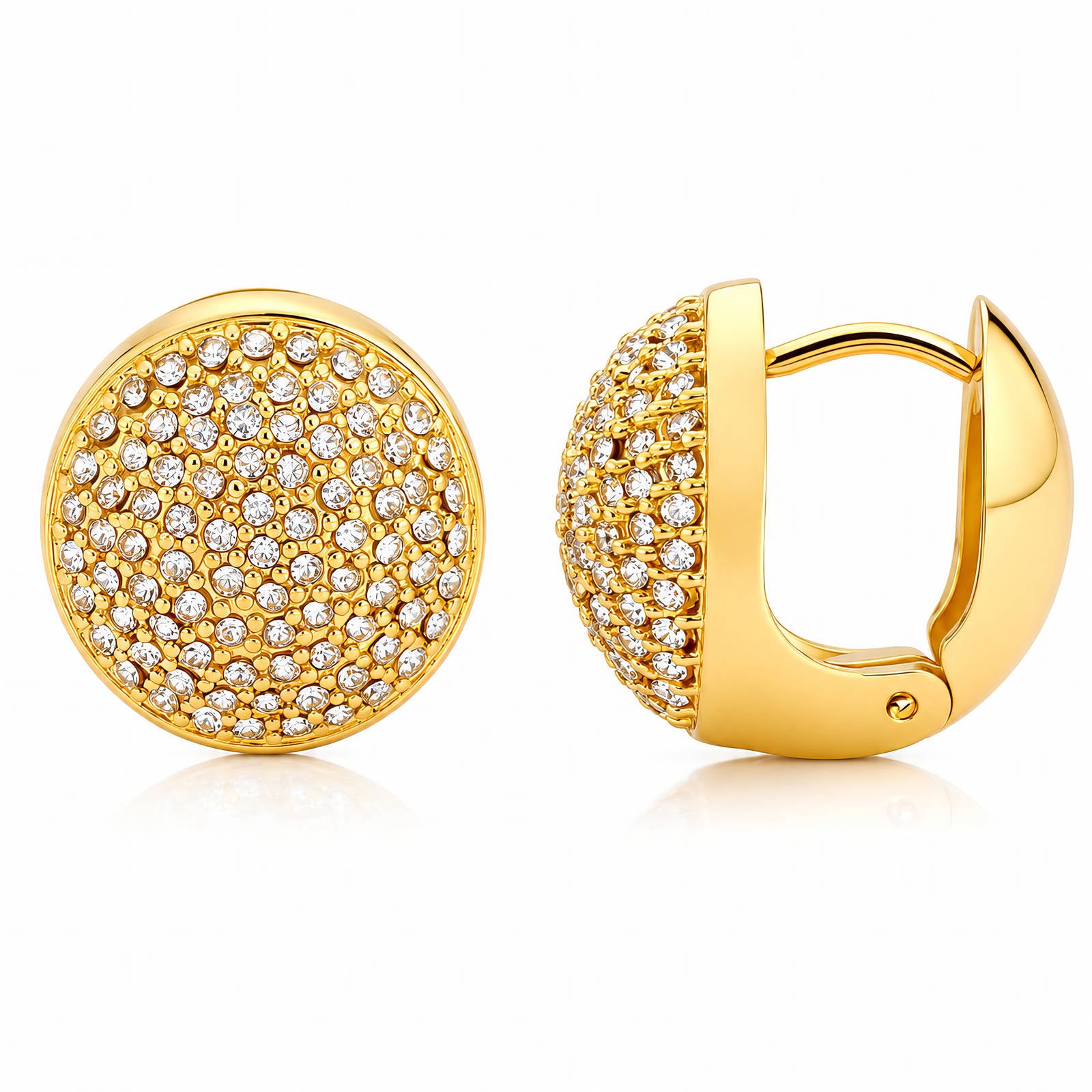 Celeste CZ Everyday Waterproof Gold Huggie Earrings for Women