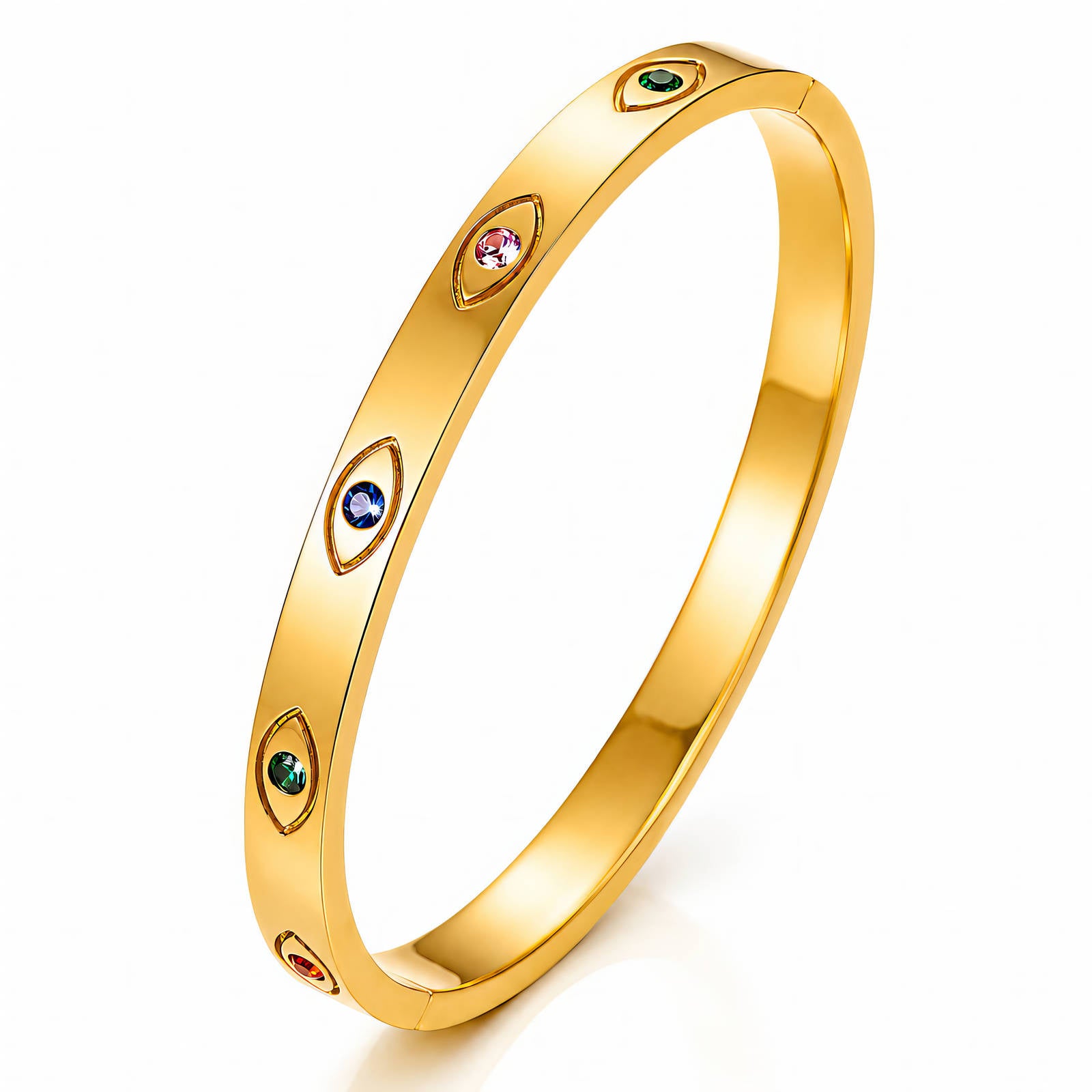 Ayla Evil Eye Everyday Waterproof Gold Bangle Bracelet for Women