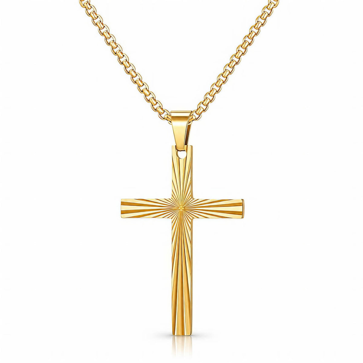 Cruz Bold Cross Waterproof Gold Necklace for Men by VYRA Jewellery